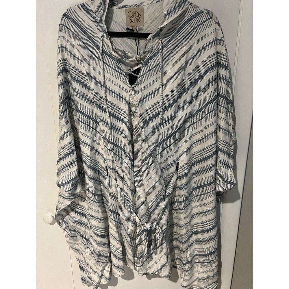 NWT Chaser Women's Poncho‎ Dress Blue Stripe Size XS